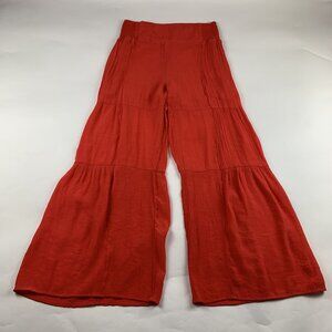 Nanette Lepore Bright Coral Gauze Tiered Wide Leg Pant S